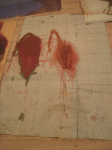 The lotus eaters, 2008, olio di papavero e pigmenti naturali su carta telata antica, cm 202x131