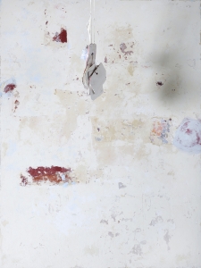 Strappo d’affresco, 2012, tecnica mista su tavola e cocci, cm 200x150