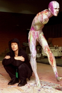 David Bowie, backstage at the Meadows on the first night of the Outside Tour in Hertford Connecticut, 15 September 1995