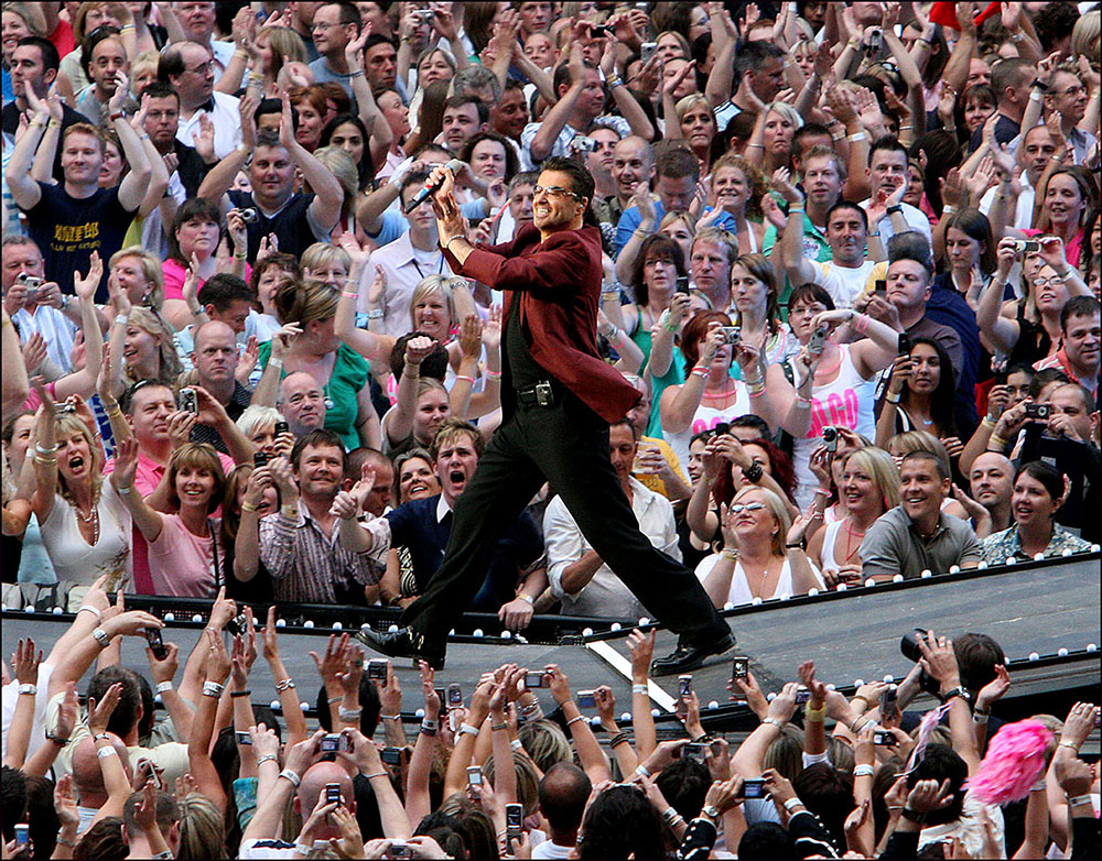 George Michael performs the first concert at the New Wembley Stadium, London, 9 June 2007